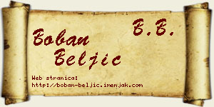 Boban Beljić vizit kartica